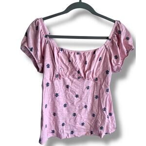 Vintage by Torrid Slub Jersey floral pink top